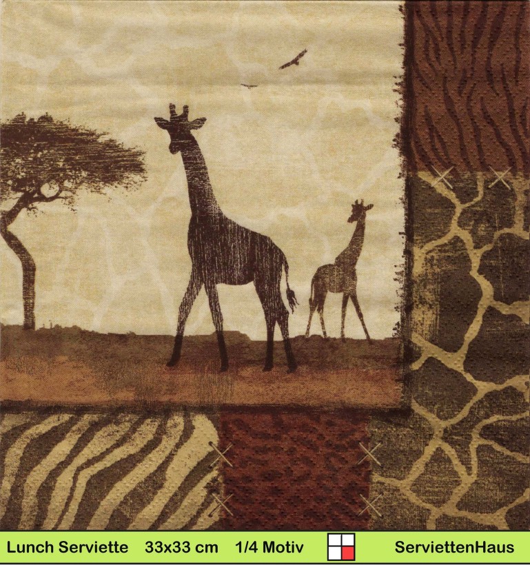 Giraffen Kollage - 1 Lunch Serviette